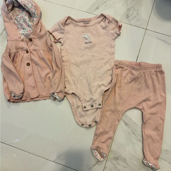 [carters] matching pink leggings & sweatshirt #10 - Picture 1 of 9